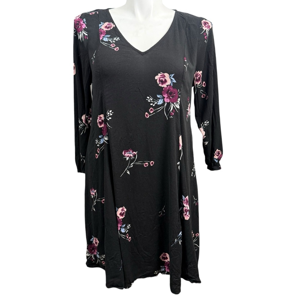 Torrid Dress Size 1/1X Black Floral